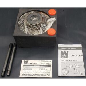 WEN 4-Inch 4-Jaw Self-Centering Lathe Chuck Set with 1-Inch x 8TPI Thread LA4444